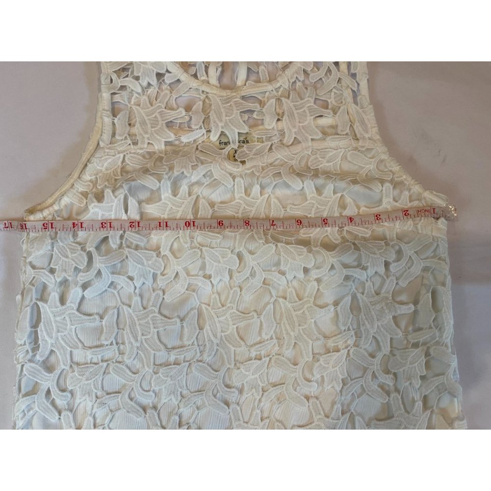 Francesca’s Women Sherrell lace Dress Sleeveless Back Keyhole White Size X Small - Picture 4 of 7